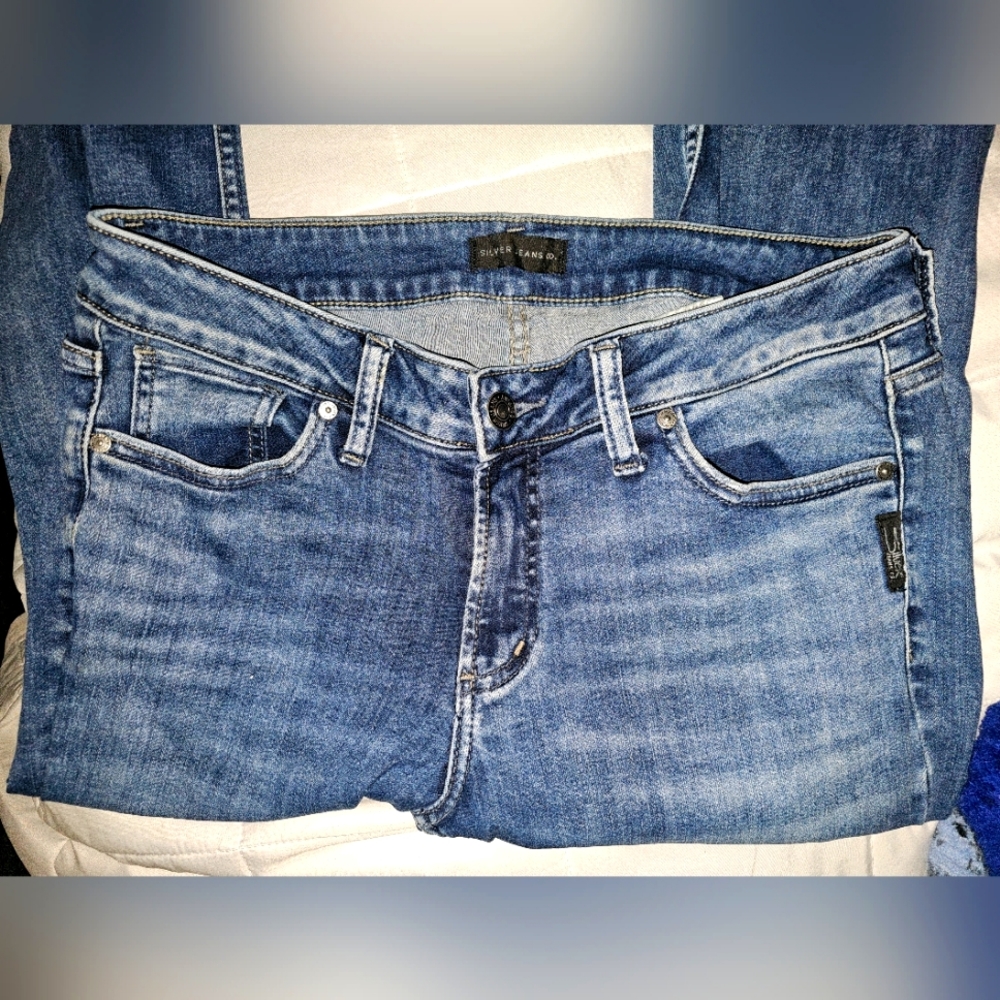 Women's silver jeans
